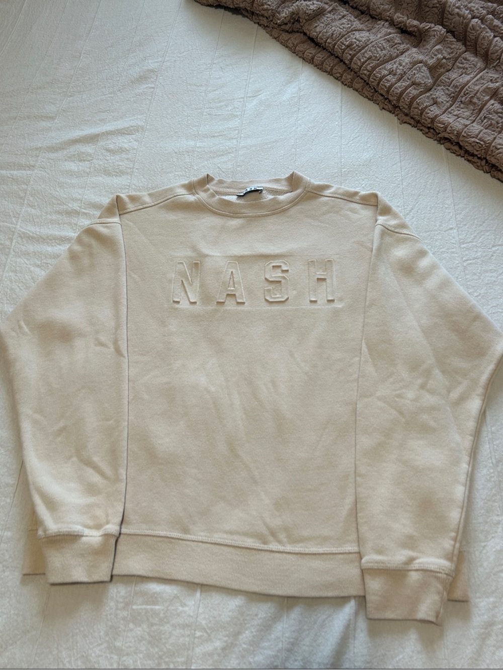 NASH Iconic Embossed Crewneck Sweater - Cream